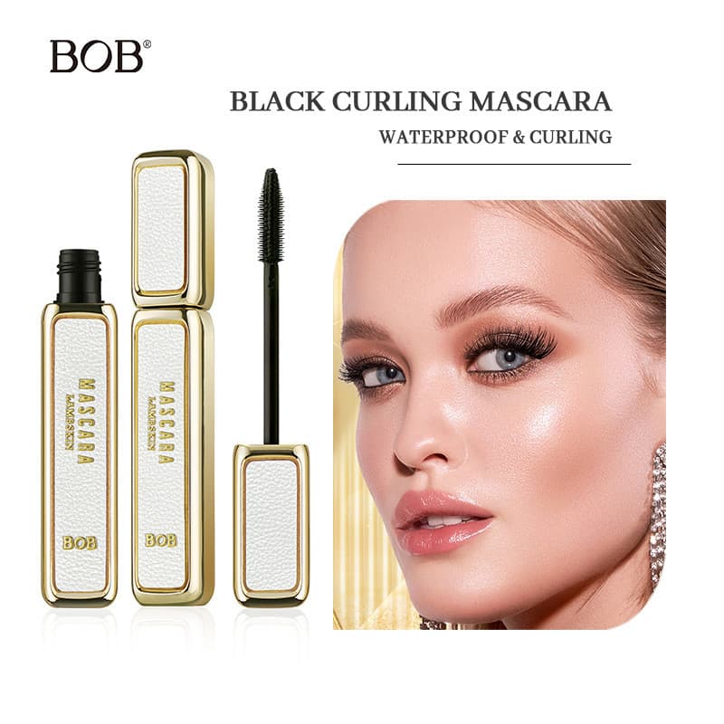 Exclusivo para vendas internacionais: máscara para cílios Bob Lambskin com acabamento dourado, à prova d'água, sem borra