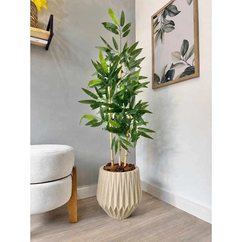 Planta Bambu Da Sorte Artificial Com Vaso Arranjo Completo