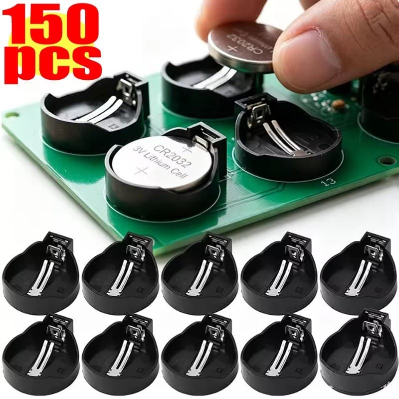 Suporte De Bateria CR2032 150/90/30 Unidades-Dispositivo Eletrônico De Projetos DIY-Soquete Resistente A Altas Temperatu