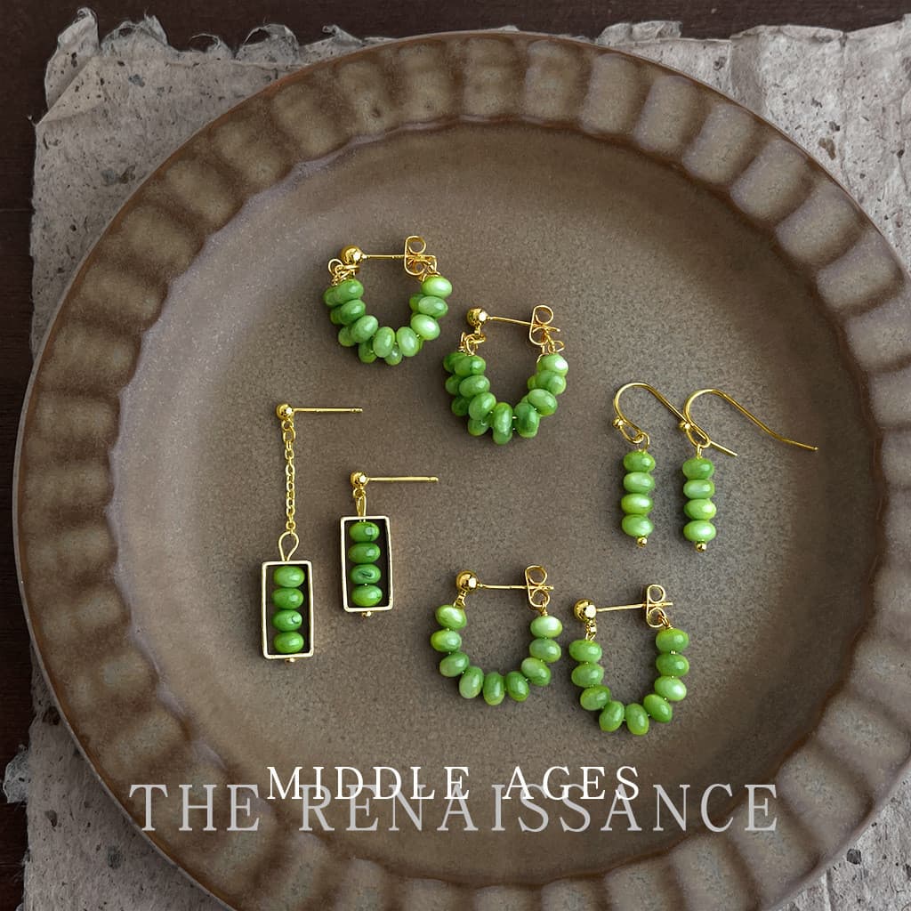 Vintage luz Medieval verde feito à mão concha Natural frisada coleção Mori série temperamento fresco brincos elegantes