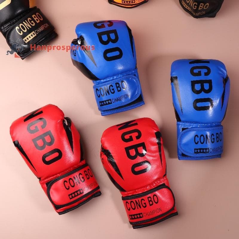 Hanprosperous > Crianças 6oz Profissional Boxe Treinamento Sparring Luvas De Couro Do Plutônio Respirável Muay Thai Perf