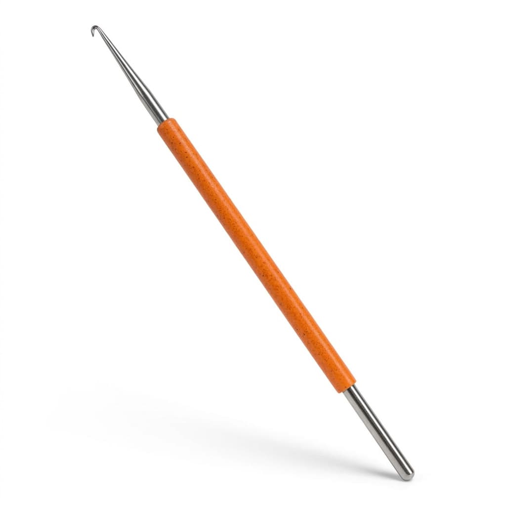 Agulha Aço Inox emborrachada Laranja para Reflexo ou crochê Leon Barber