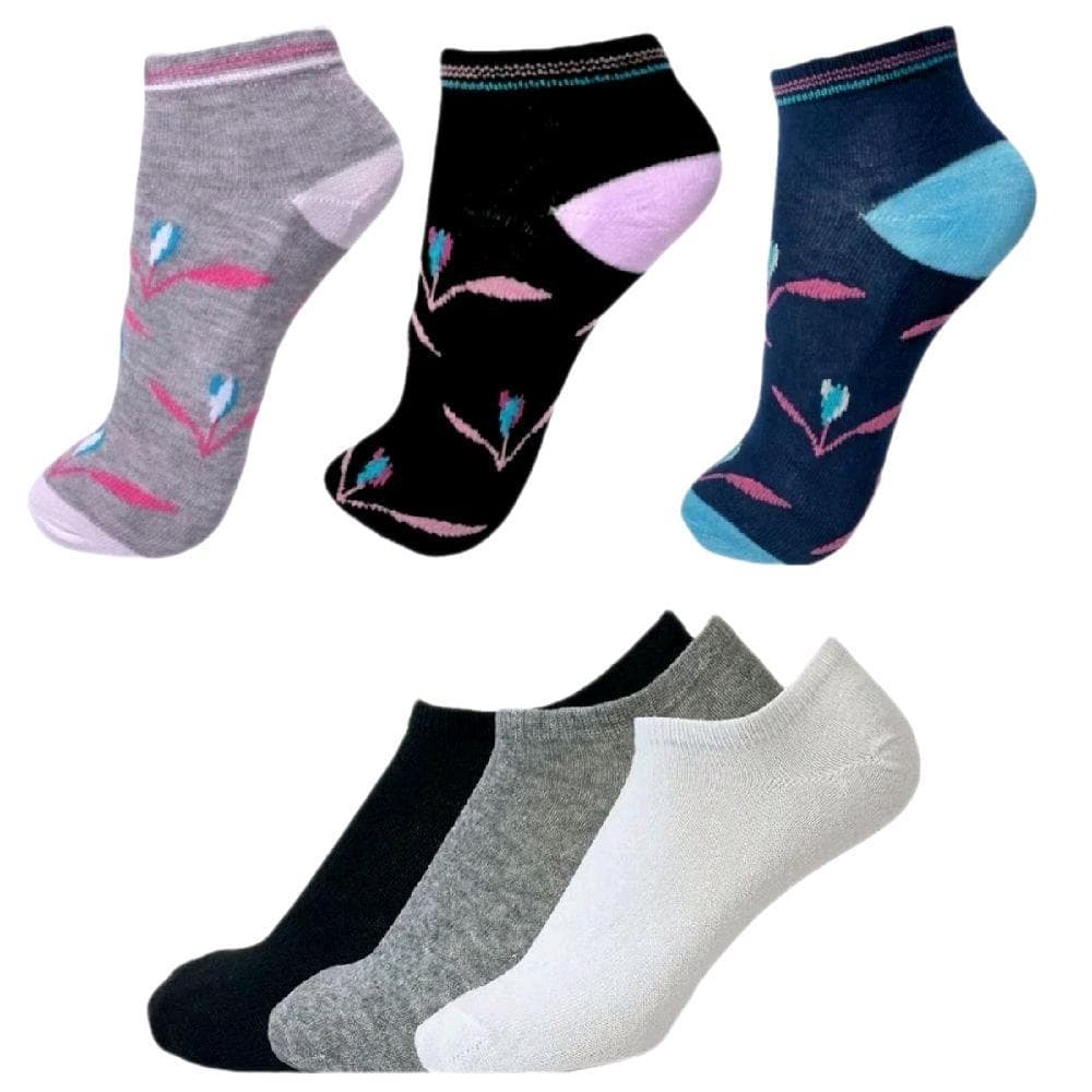 Kit 12 Pares de Meia Soquete Sortida Confortável Feminina 35-40