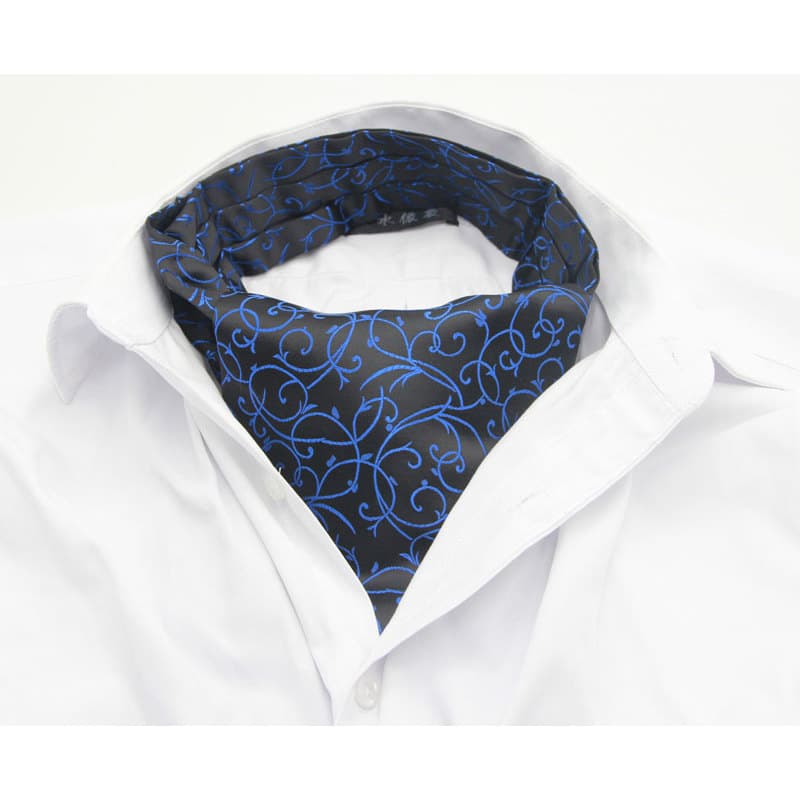 Homens cachecol camisa cachecol masculino britânico Retro dupla face bordado terno decote cachecol padrão azul