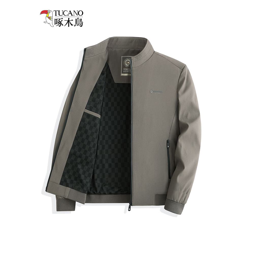 Woodpecker primavera outono gola alta jaqueta masculina de meia-idade idosos negócios Casual administrativo jaqueta Win