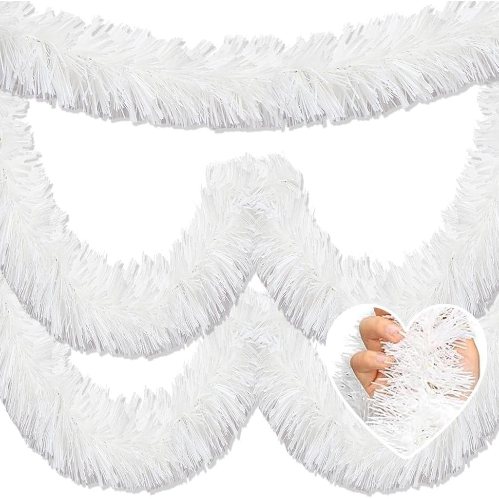 Guirlanda de Natal de 50 pés, Guirlanda Metálica Torcida para Pendurar na Parede, Fundo de Guirlanda de Tinsel para Carr