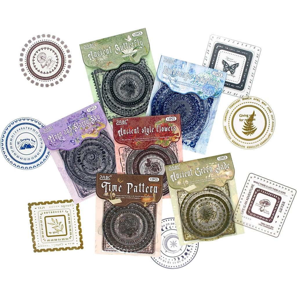 Adesivos para Scrapbook OKUPAN para Diário – Transparentes, à prova d'água, com bordas redondas e quadradas para Junk Jo