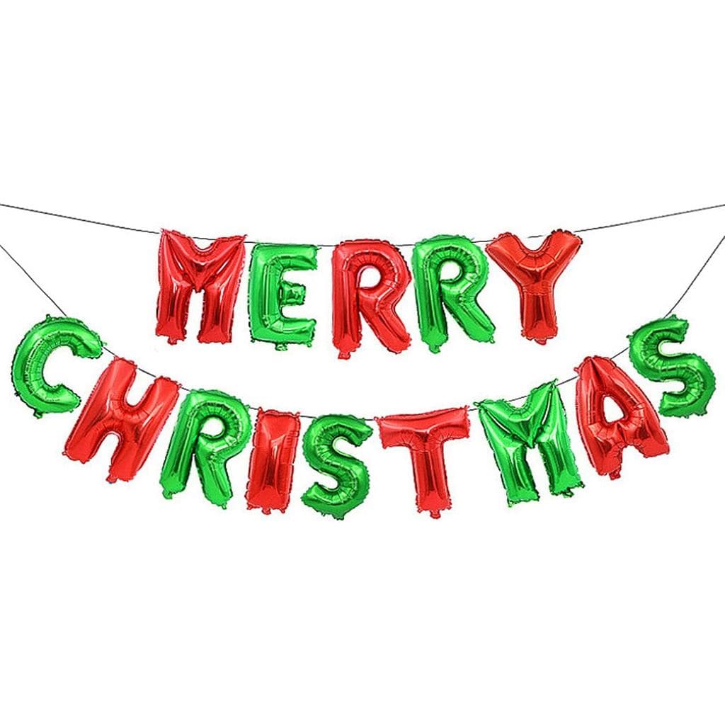 Balões de Natal Soochat, Faixa de Balões de Alumínio com Letras de Natal - Suprimentos para Festa de Natal, Decorações p