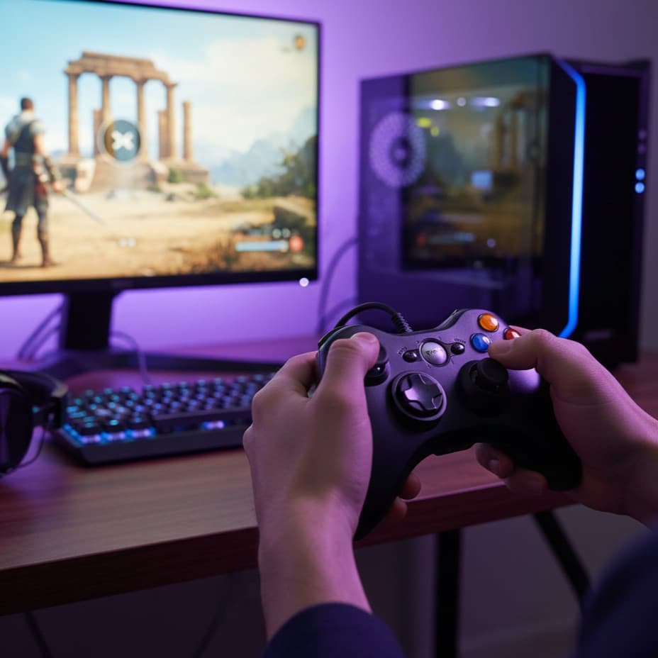 Controle Gamer Vision 360 Com Fio – USB Alta Precisão Para PC E Console
