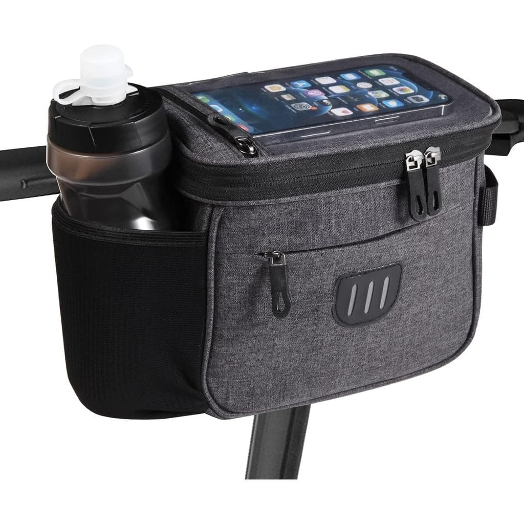 Bolsa para Guidão de Bicicleta, Grande Bolsa de Armazenamento Frontal para Bicicleta, Bolsa Transparente de 6,5 polegada