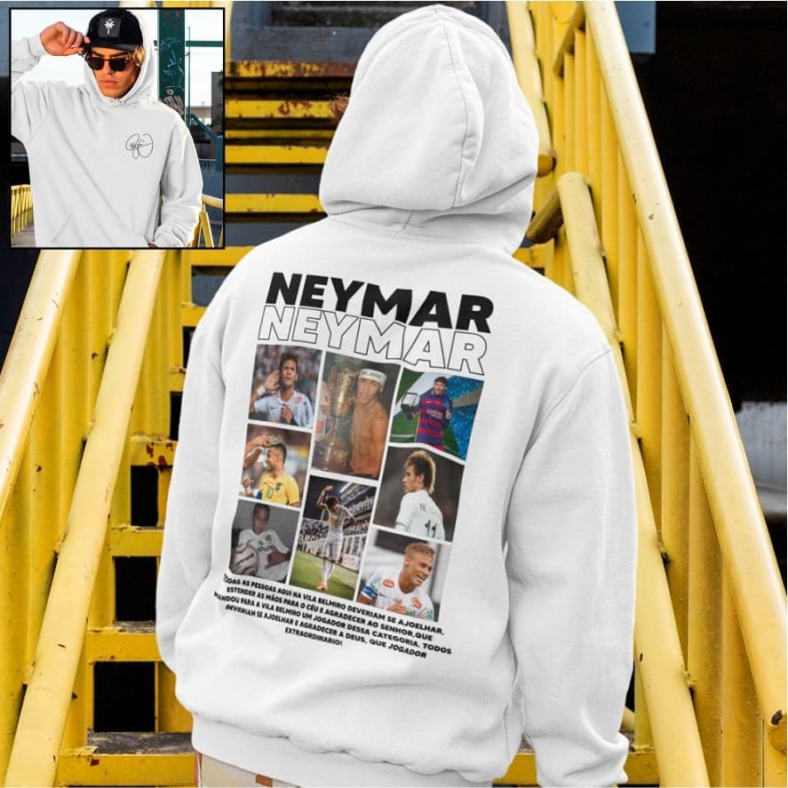Moletom Futebol Menino Neymar Blusa De Frio Jaqueta Agasalho Casaco Streetwear Masculino Feminino