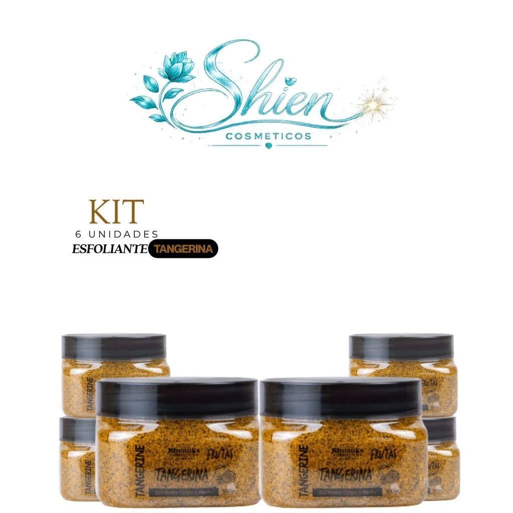 Kit 6 Esfoliante Frutas Corpo E Rosto Tangerina 300G Rhenuks (Afilhado)