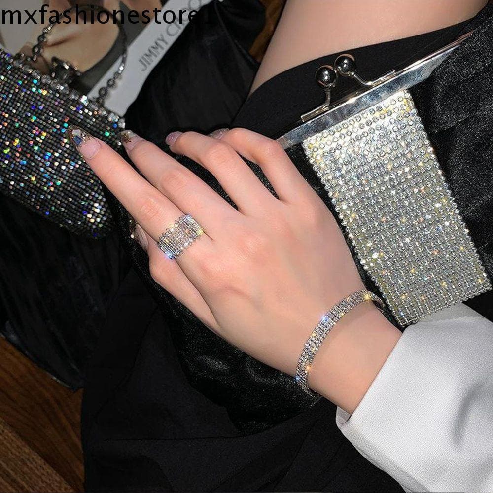 MXFASHIONE Anel Estilo Coreano Multicamadas Punk Cobre Geometria Moderna Retrô Feminino De Dedo