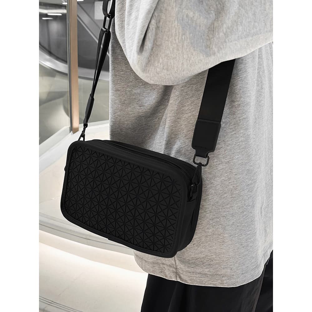Meninos sacos moda tendência saco do mensageiro grande capacidade Commuter bolsa de ombro feminino nicho Design losango