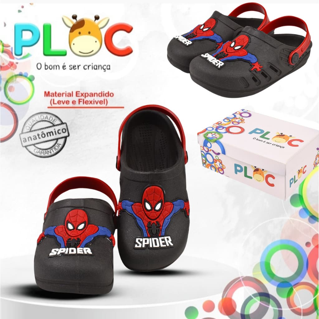 Sandália Babuche Menino PLOC Bab07 - homem aranha