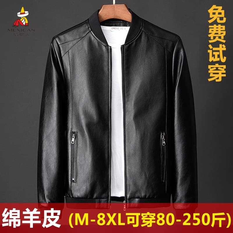 Espantalho roupas masculinas genuínas forro de lã jaqueta de couro masculino couro genuíno Plus Size jaqueta masculina j