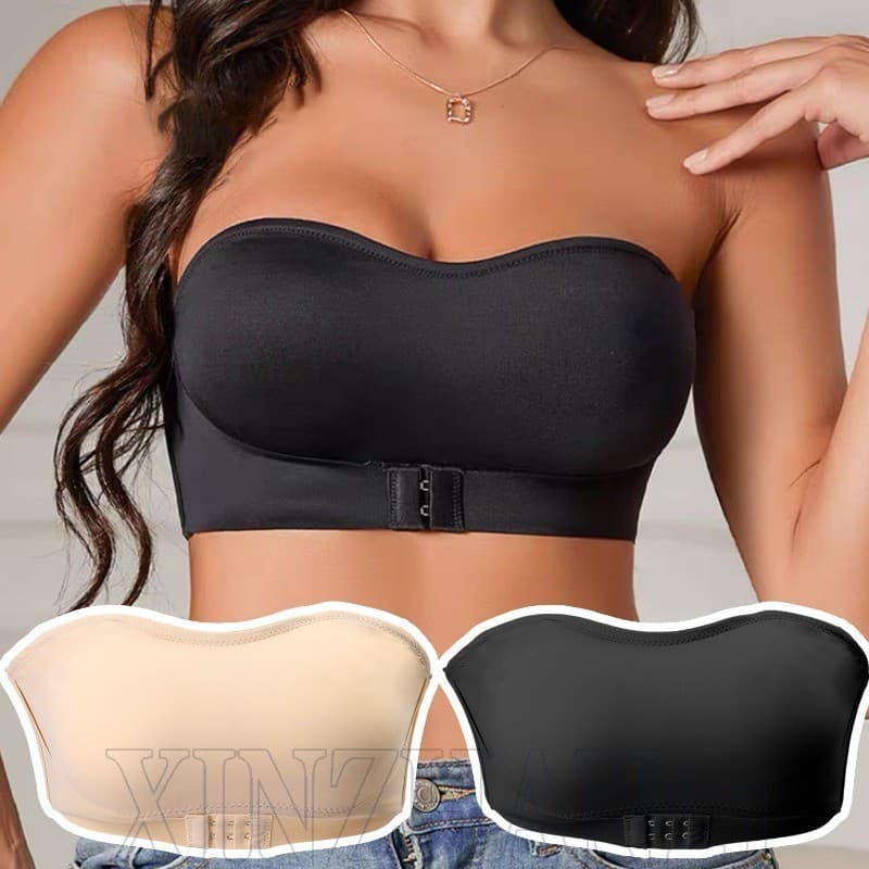 Sutiã Sem Alças Antiderrapante Com Botão Frontal-Push Up De Peito-Para Mulheres , Meninas , Uso Diário-Bralette Invisíve