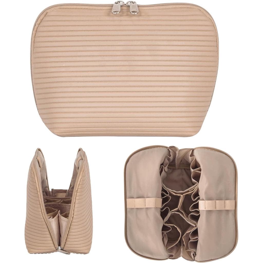 Bolsa de maquiagem à prova d'água, bolsa de maquiagem vertical, organizador de produtos de higiene pessoal com suporte p