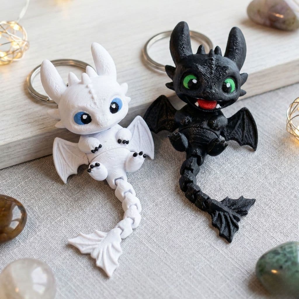 Chaveiro Banguela / Fúria da Luz - Como Treinar o Seu Dragão - 9cm - Articulado - Presente