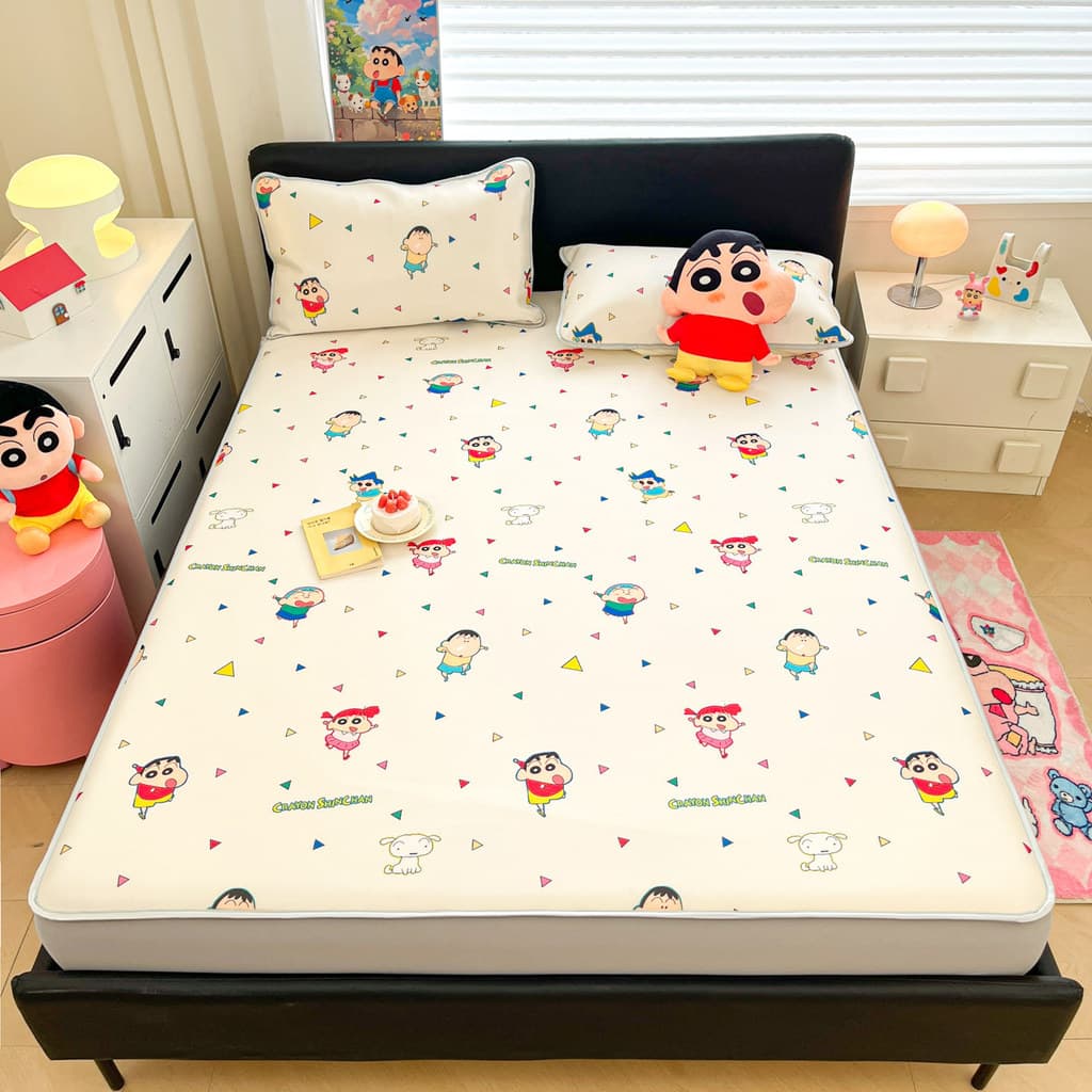 Crayon Shin-Chan classe A tapete de seda gelo conjunto de três peças crianças estudante dormitório ar condicionado tapet