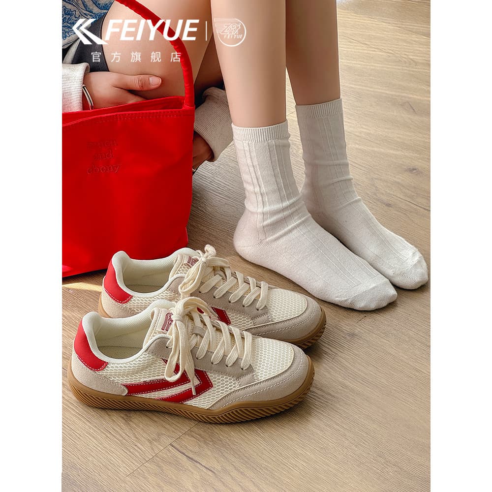 Feiyue/feiyue sapatos femininos Net sapatos femininos 2026 primavera novo estilo malha respirável de sola grossa sapatos