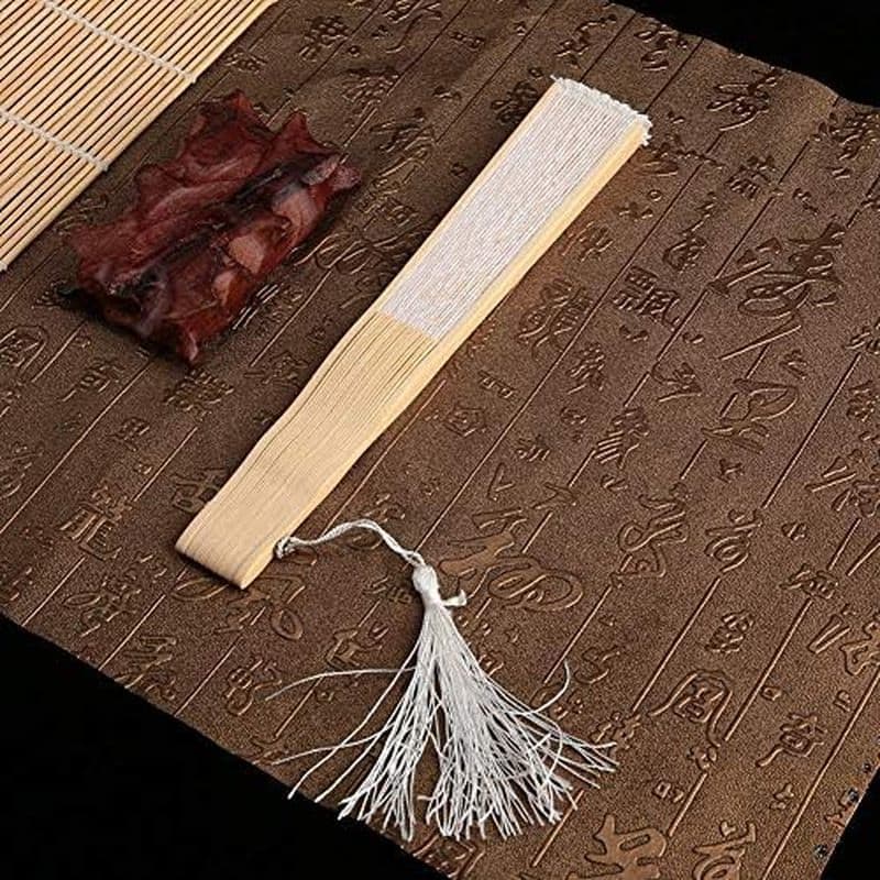 Ventilador De Mão Dobrável Japonês Haofy Com Alça De Madeira Renda De Algodão Para Casamento-Estilo Retrô Elegante Portá