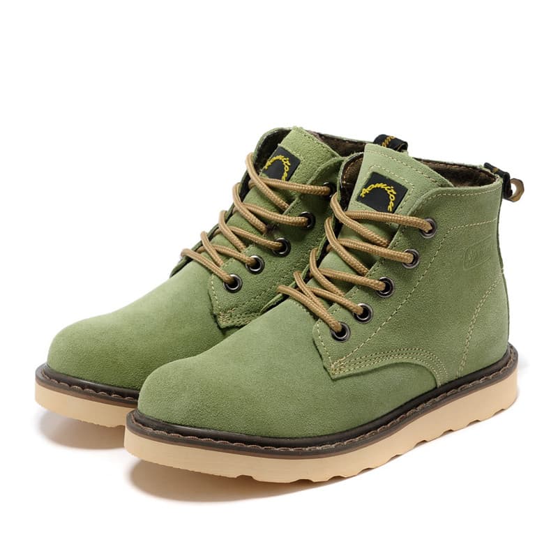 Botas curtas modernas de couro genuíno genuíno, bico redondo, botas femininas com cadarço, botas Martin ao ar livre, bot