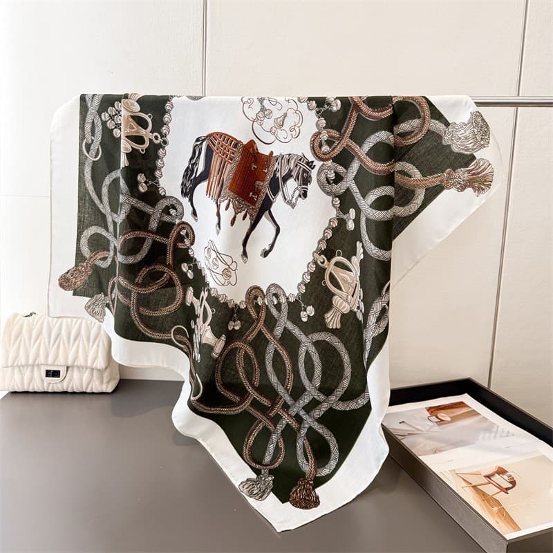 Primavera outono High-End padrão de espinha de peixe macio ceroso grande lenço quadrado moda feminina Commuter francês p