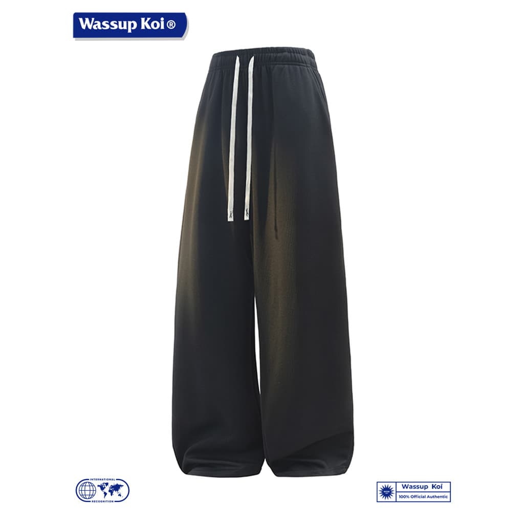 WASSUP KOI Street Wear Solto Drape Straight Sweatpants Homens Primavera Verão Calças de Perna Larga Esportes Calças Comp