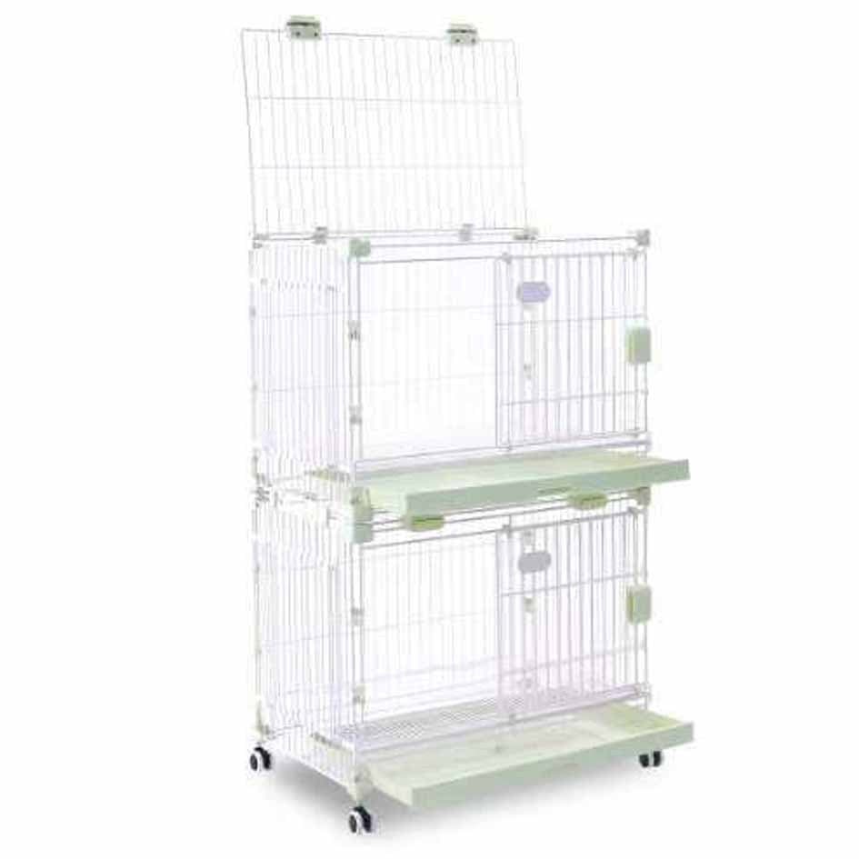 Novo estilo gaiola para cães pequenos, gaiola interna para cães e gatos, empilhamento multicamadas com rodas, gaiola par