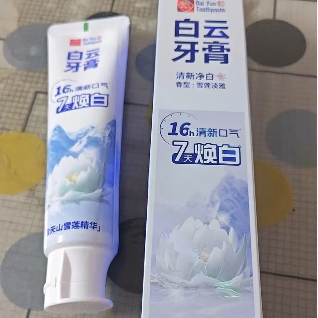 Baiyunshan pasta de dente fresca, respiração, manchas de fumaça, remoção de Odor, reparação de respiração, cuidados buca