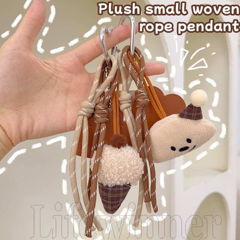 Chaveiro De Sorvete Estilo INS-Pelúcia-Moda , Kawaii , Engraçado-Decoração Suspensa De Bolsa-Porta-Chaves-Pingente De Co