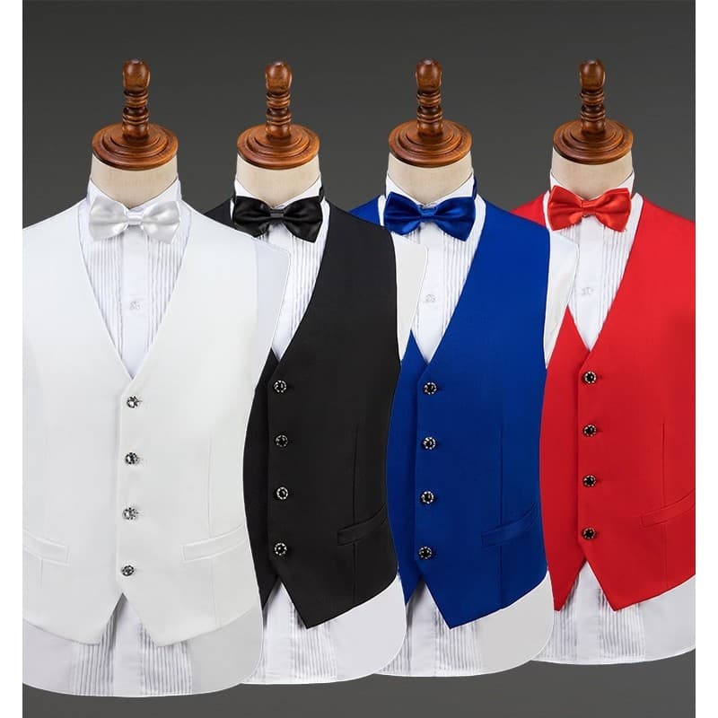 Verão fino-ajuste terno colete masculino terno colete padrinhos cor palco desempenho coro desempenho traje