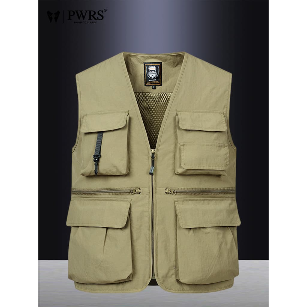 Colete masculino 2025 novo estilo ao ar livre Multi-bolso ferramentas fotografia colete de pesca de meia-idade idosos so