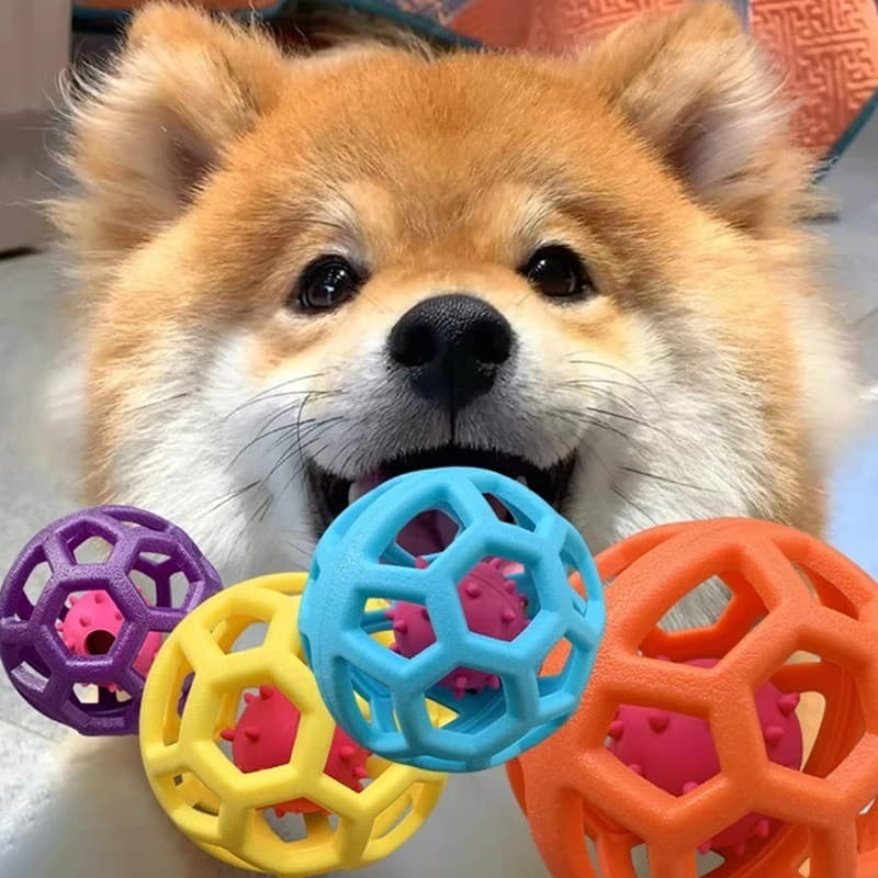 Brinquedo do cão som aliviar o tédio sino bola auto-feliz Molar mordida resistente Corgi filhotes de pelúcia animais de