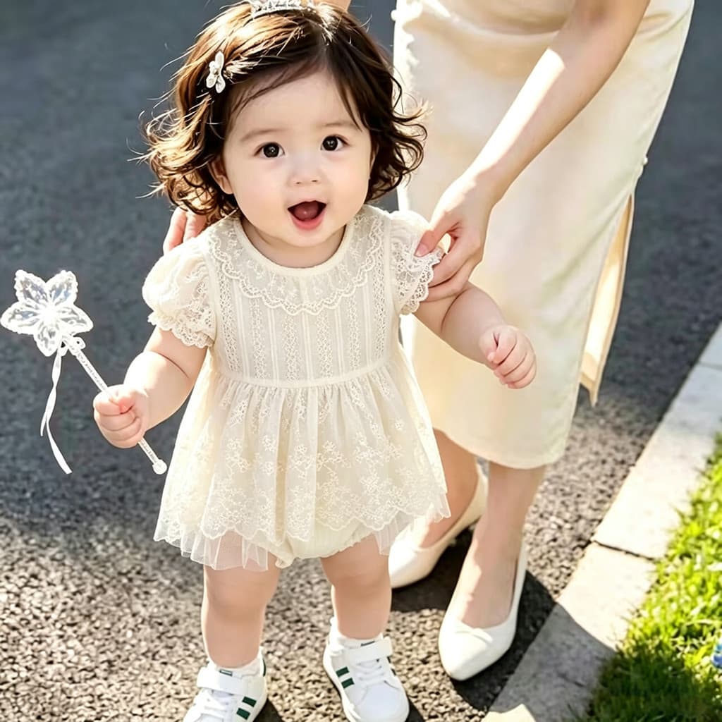 Vestido de princesa para bebê de um ano