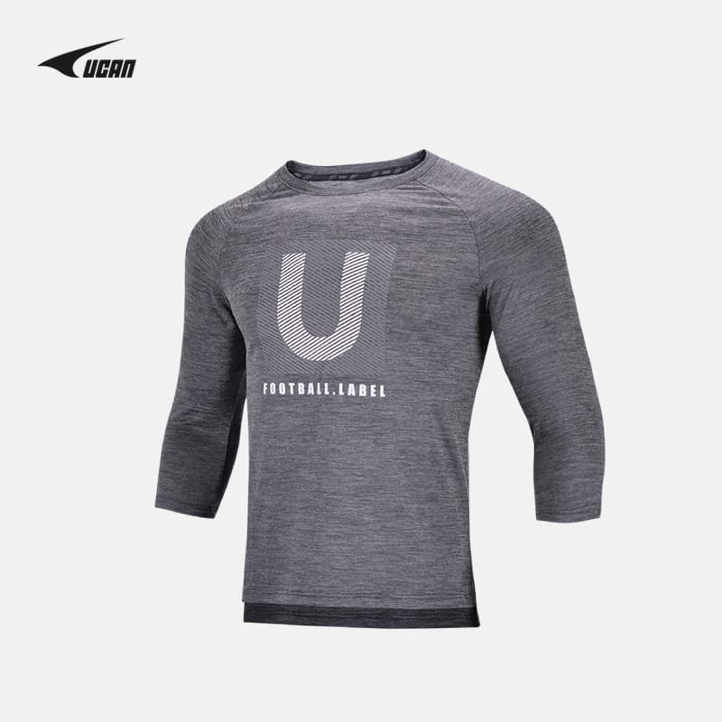 Ucan ucan novo estilo masculino camiseta de manga média Casual moletom estiramento em torno do pescoço topo pulôver de t
