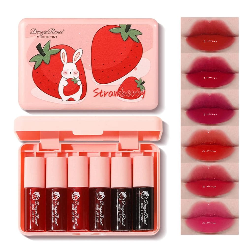 Eakroo Batom Líquido Mini em 6 Cores, Brilho Labial para Mulheres, Óleo Labial, Tinta Labial de Longa Duração e à Prova