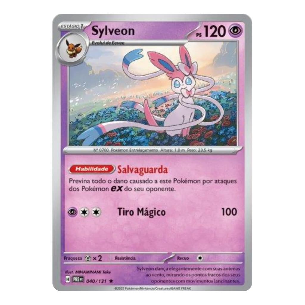 Carta Pokémon Sylveon 040/131 Evoluções Prismáticas