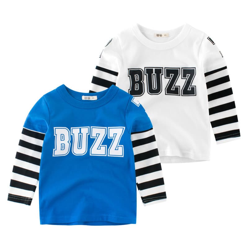 2026 roupas infantis estilo primavera roupas infantis camiseta de bebê meninos manga comprida gola redonda Top de bebê f