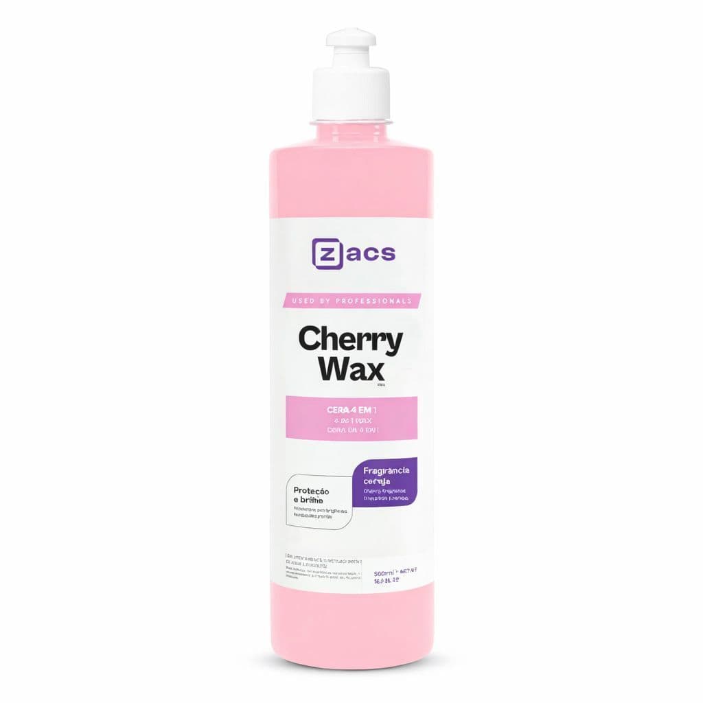 Cherry Wax 4 em 1 Proteção Alto Brilho Limpeza Carro Automotivo Carnaúba 200ml Aroma Cereja