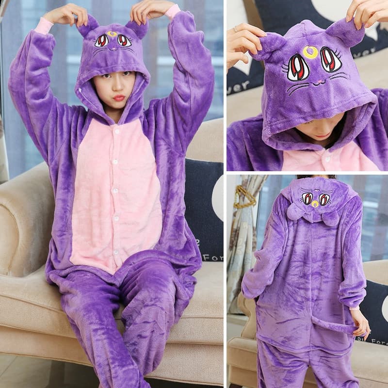 Unissex Kigurumi Ponto Panda Pikachu Totoro Gato Dos Desenhos Animados Pijamas De Flanela Feminino Masculino Com Capuz O