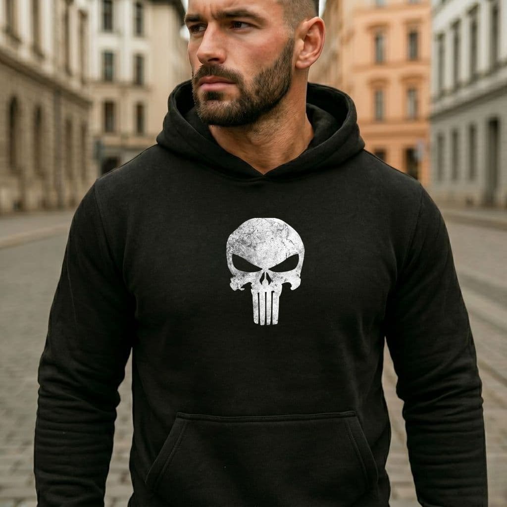 Blusa Moletom Masculino Flanelado Canguru com Capuz Unissex, premium Caveira