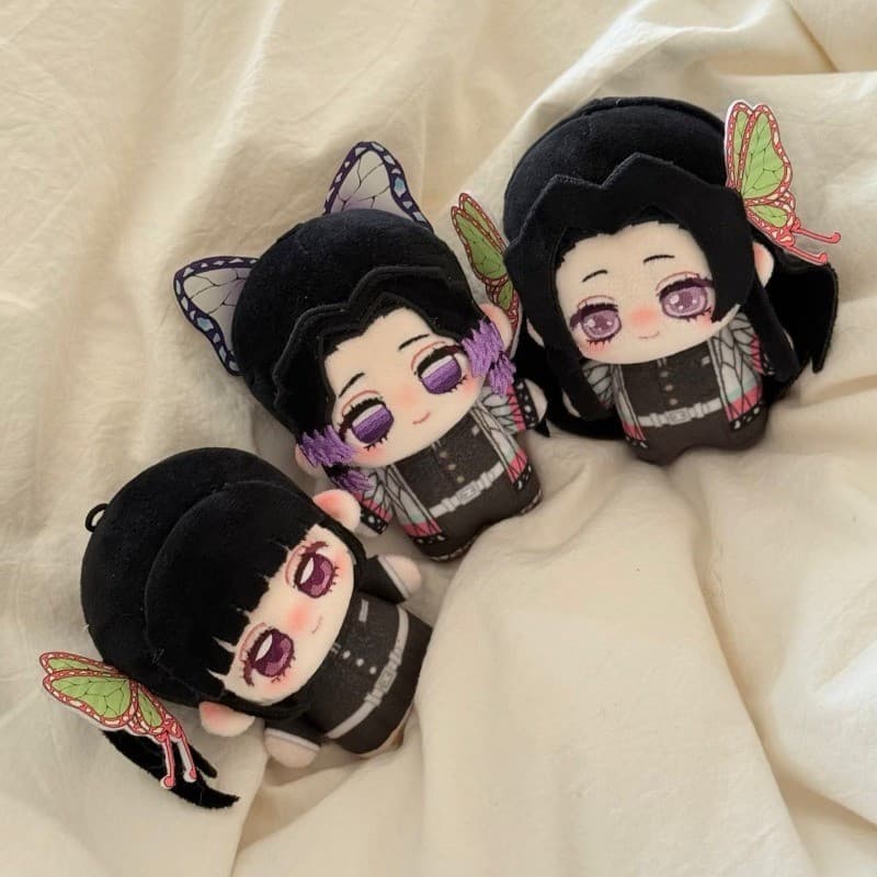 Chaveiro De Pelúcia Demon Slayer Tsuyuri Kanao 10 Cm Boneca De Algodão Fofa Kimetsu No Yaiba Borboleta Hairpin Anime Pin