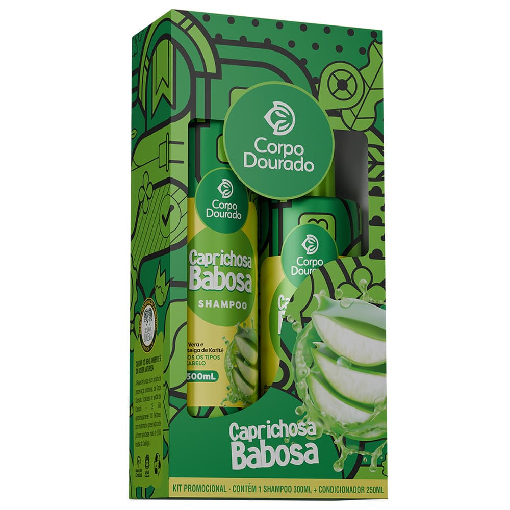 KIT CAPILAR - SHAMPOO 300ML + CONDICIONADOR 250 ML - CAPRICHOSA BABOSA