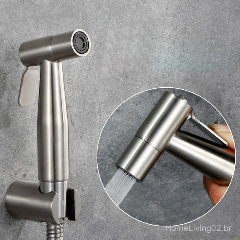 Bico pulverizador de bidê em aço inoxidável 304 para comércio exterior, pistola de água para vaso sanitário, lavador aux