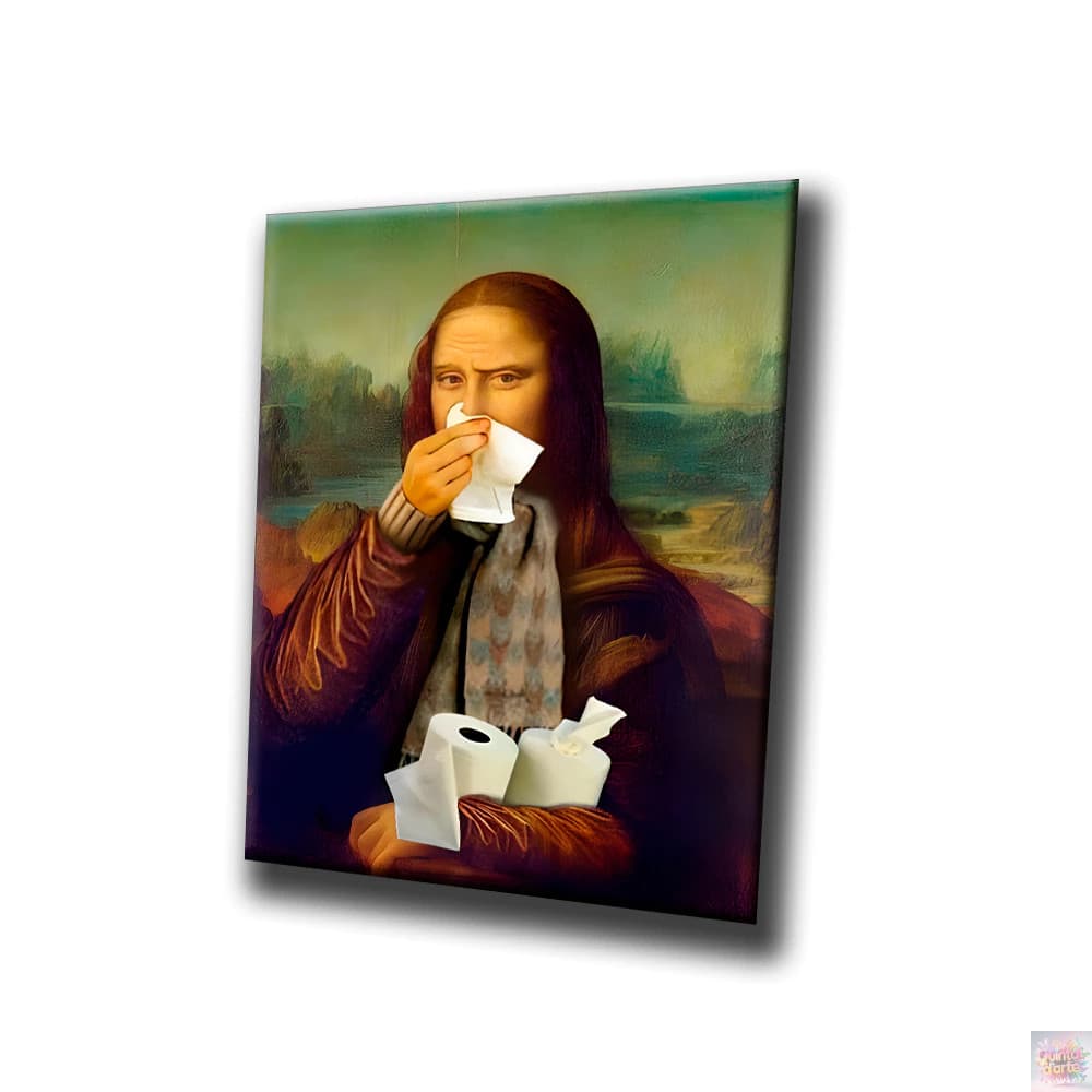 Quadro Decorativo Mosaico 1 Peça Arte Pintura Monalisa Leonardo da Vinci Técnica Sfumato Renascimento Banheiro Moderno