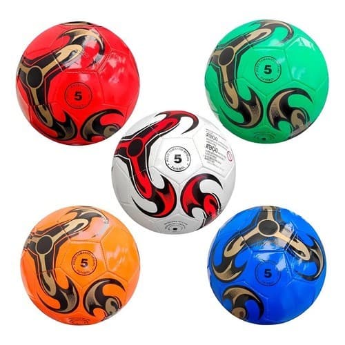 Kit 5 Bolas Futebol De Campo Tamanho 5 Sintético Variadas Preto