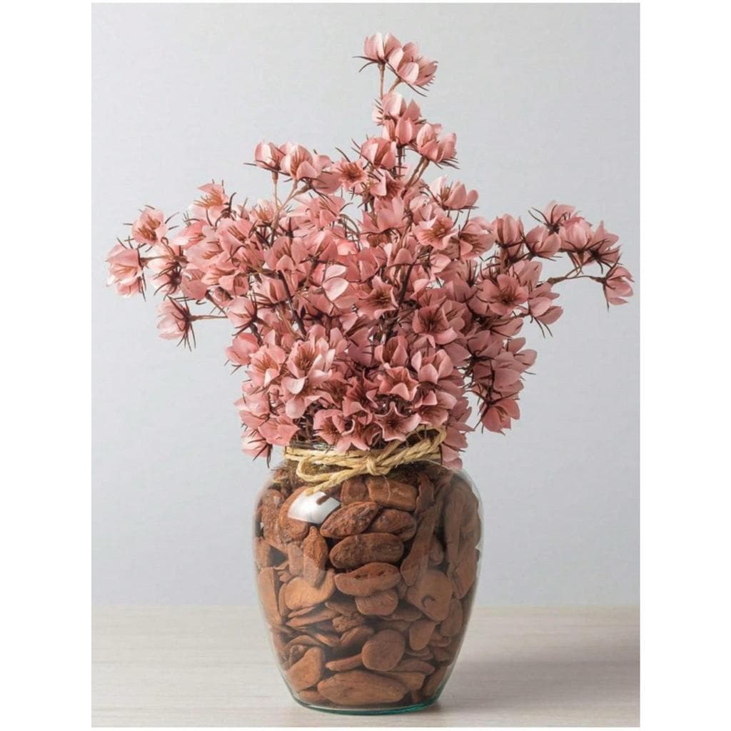 Arranjo Cerejeira Bougainville Artificial Vaso Pera de Vidro