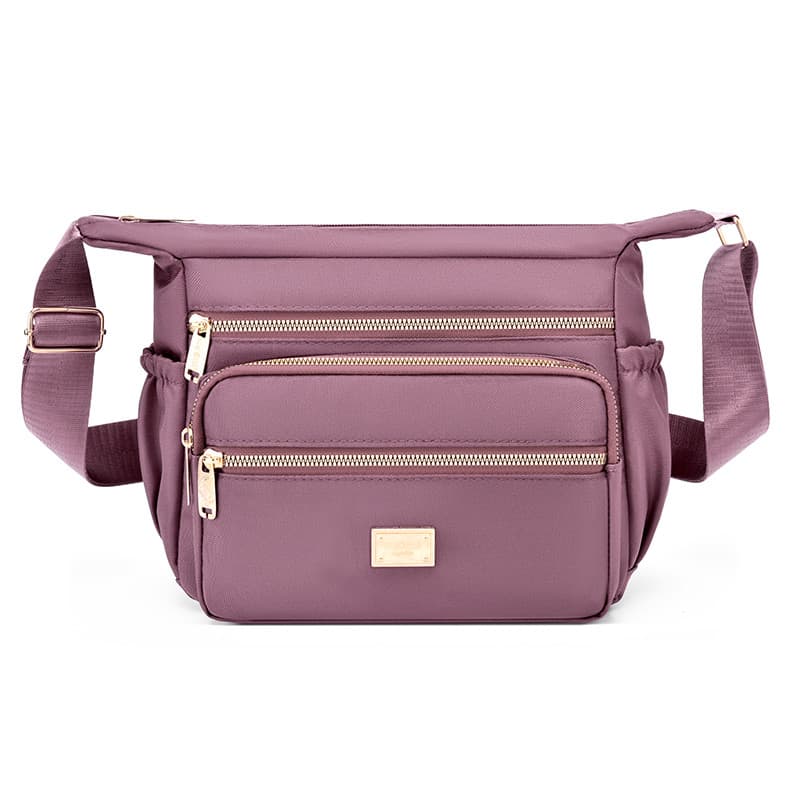Atmosférica simples impermeável elegante All-Match bolsa de ombro Casual leve náilon Cross-Body saco de pano de náilon M